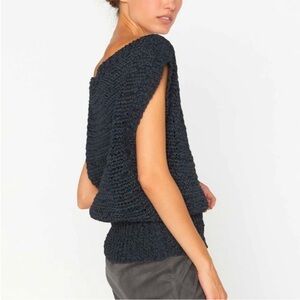 Brochu Walker Chunky Knit Slate Black Sleeveless Sweater